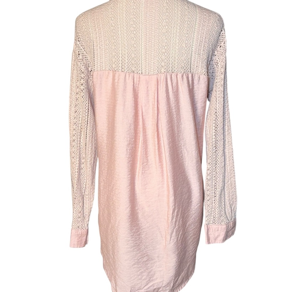 Southern Grace Light Pink Lace Button-Down Shirt S Romantic - Picture 4 of 8